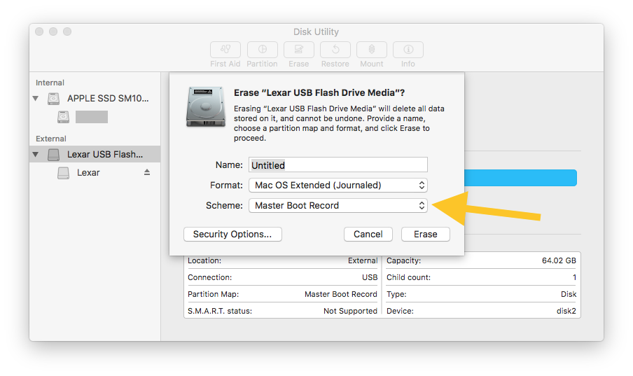 disk utility usb device mac format for usb player